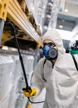 Pest spray in warehouse